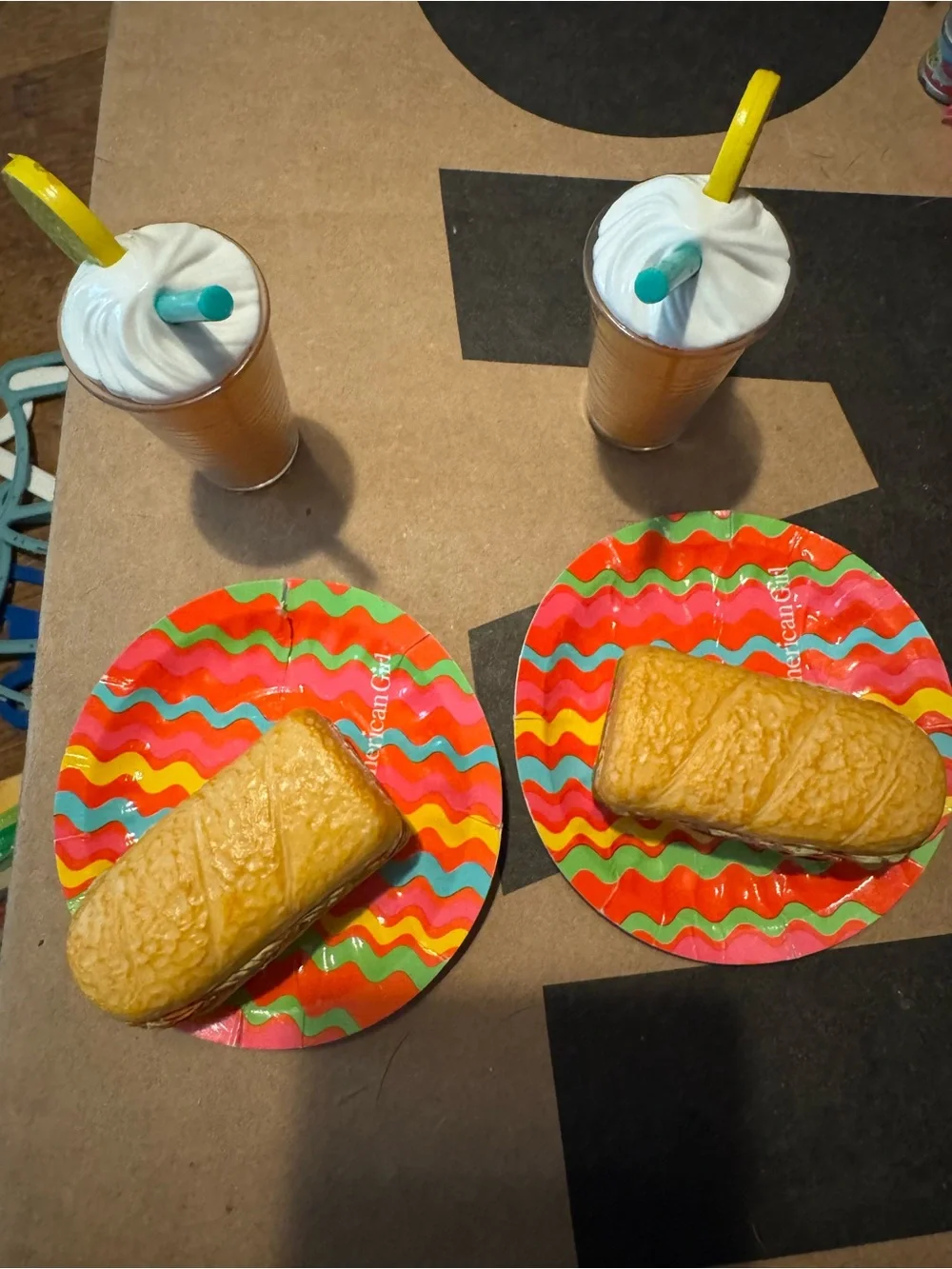 American Girl Doll picnic set sub sandwiches & smoothies